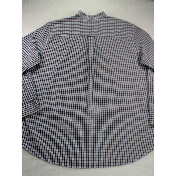 Chaps Stretch Easy Care 2XLT White,Navy,Red,Green Plaid Long Sleeve Buttton Down - Picture 10 of 11